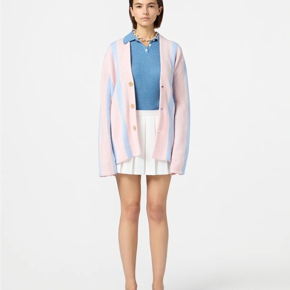 Guest In Residence Baja Everywear 100% Cashmere Cardigan Powder Pink Size S - Picture 10 of 12